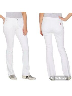 Peace Love World White Released Hem Straight Leg Jeans Distressed Size 4